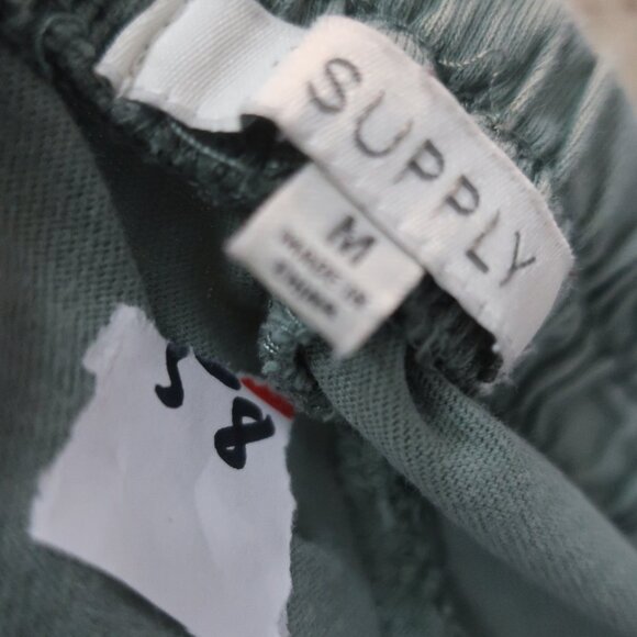 Women Z Supply Sage Green Flat Front Pull-On Wide Leg Cropped Pants M - Picture 9 of 9